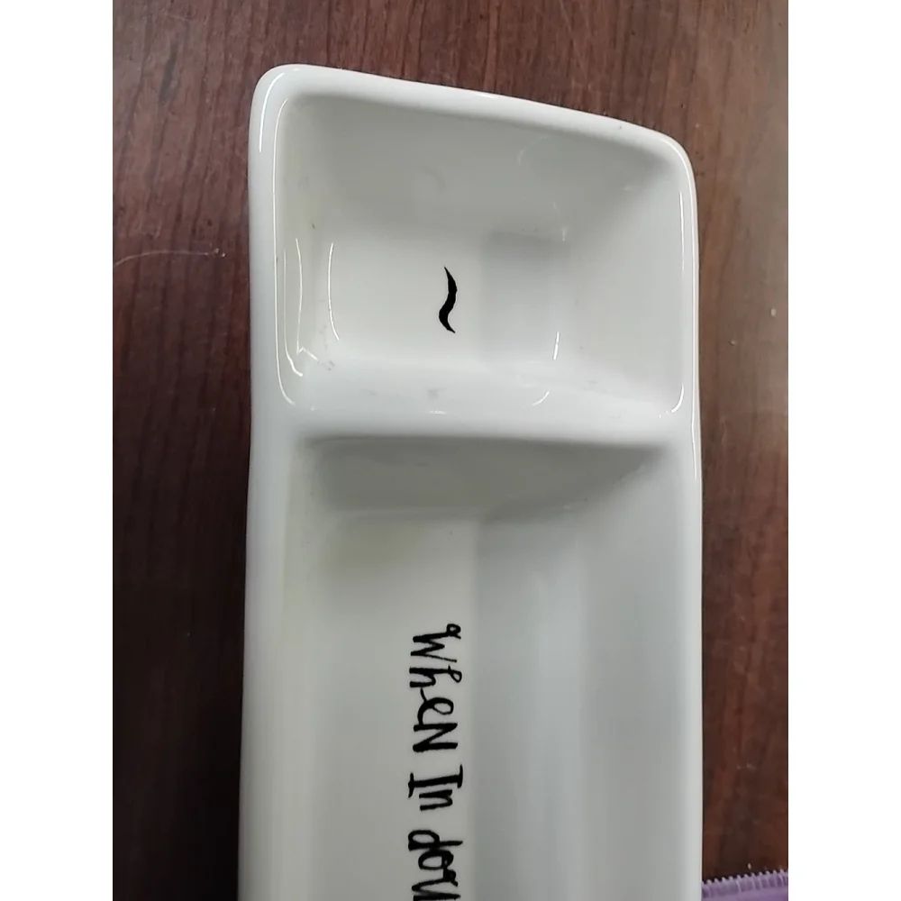 Rae Dunn Divided Cosmetic Desk Tray When In Doubt Wing It Out Eyelash